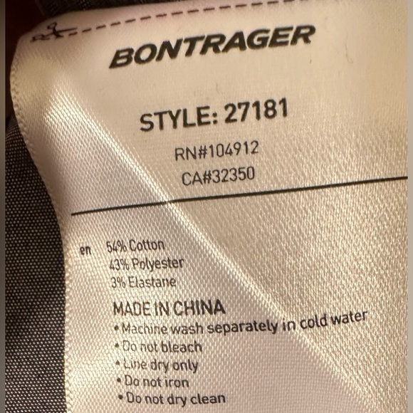 BONTRAGER ADVENTURE COLLECTION Cycling Gray Chambray XL Contrast Cuffs Semi Fit - Picture 8 of 16